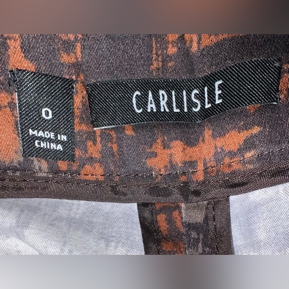 CARLISLE HARVEST COTTON STRETCH STRAIGHT DRESS PANTS BROWN SIZE 0 Retail $345 - Picture 3 of 3